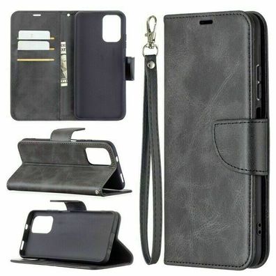 Handyhülle Für Xiaomi Redmi Note 10 / 10S Flip Leder Tasche Etui Case Schwarz