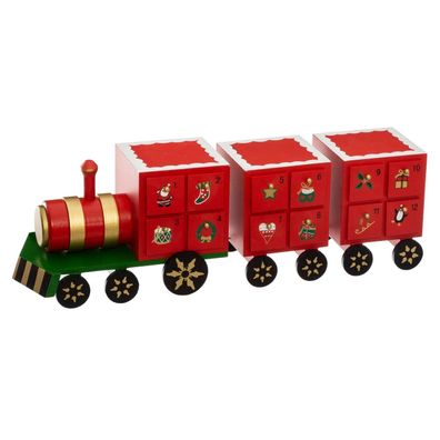 Adventskalender - Weihnachtsbahn aus Holz