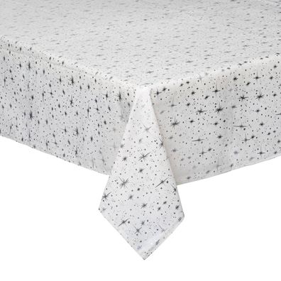 Tischdecke mit Weihnachtsdruck, weiß, Polyester