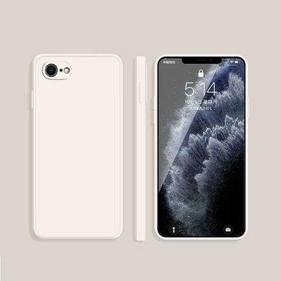 Schutzhülle für iPhone 7 / 8 / SE 2020 Kamera Schutz Silikon Case Weiß White