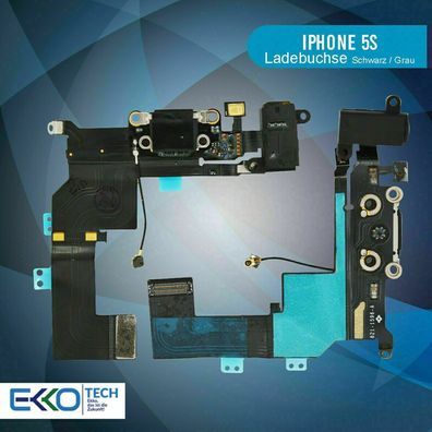 Für iPhone 5S Ladebuchse Schwarz Grau Dock Connector Flex Kopfhörer Mikrofon