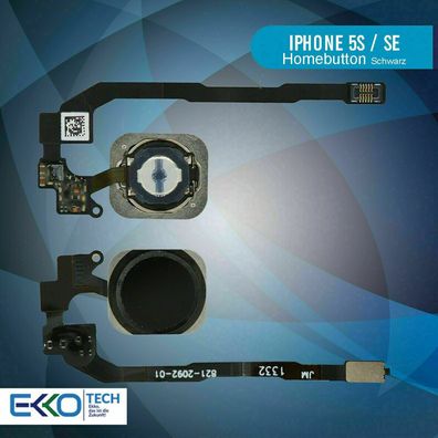 HomeButton für iPhone 5S / SE Schwarz Flex Kabel Knopf ID Sensor Taste Black