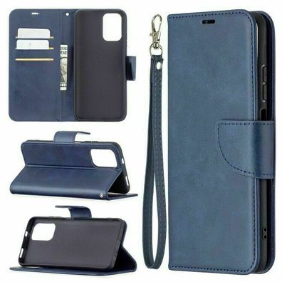 Handyhülle Für Xiaomi Redmi Note 10 / 10S Flip Leder Tasche Etui Case Blau