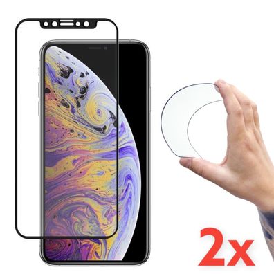 2x Komplett Schutzglas Panzerfolie für iPhone 13 / 13 Pro Nano Glass Flexible 5D