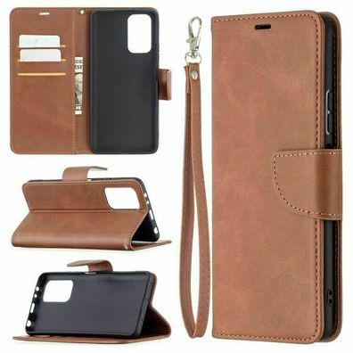 Handyhülle Für Xiaomi Redmi Note 10 Pro Flip Leder Tasche Etui Case Braun