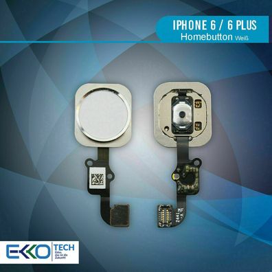 Home Button für iPhone 6 / + Plus WEISS Flex Kabel Knopf ID Sensor Touch Weiß