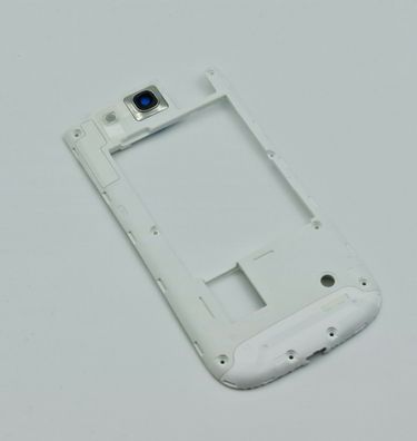 Samsung Galaxy S3 Neo i9301 Mittelgehäuse Cover Rahmen Kamera Glas, Weiß NEU