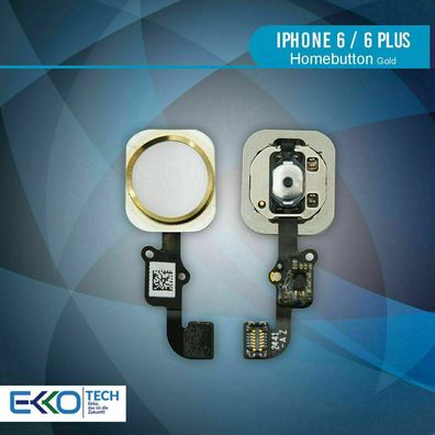 Home Button für iPhone 6 / + Plus GOLD Flex Kabel Knopf ID Sensor Touch TOP