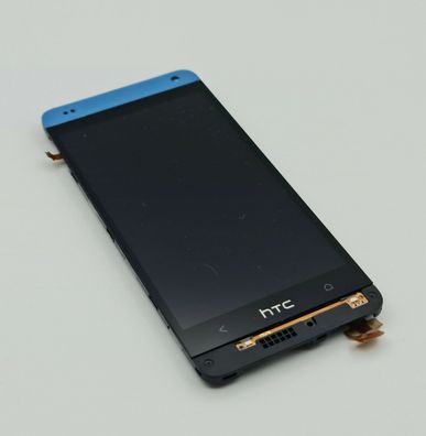 Original HTC One Mini M4 Display LCD TouchScreen Glas Scheibe Rahmen Frame Blau
