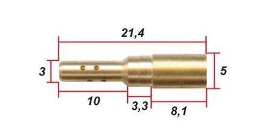 Leerlaufdüse HONDA 21,4 lang, gesteckt; #38