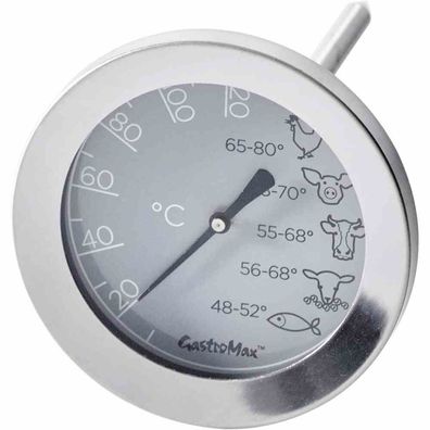 Bratenthermometer Edelstahl Temperaturbereich 0 °C - 120 °C