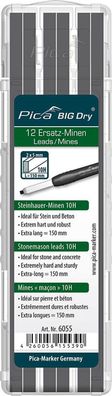 Minen-Set für Zimmermanns-Bleistift BIG Dry Steinhauer Graphit 10H Pica