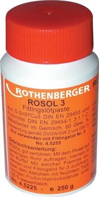 Weichlötpaste Rosol 3 250g Flasche Rothenberger