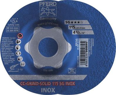 Schleifscheibe CC-GRIND-SOLID SG INOX für Edelstahl