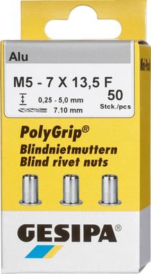 Blindnietmutter, PolyGrip®, Mini-Pack, Alu, Flachrundkopf