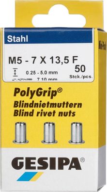 Blindnietmutter, PolyGrip®, Mini-Pack, Stahl, Flachrundkopf
