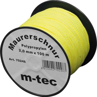 Lot-Maurerschnur 2,0mm gelb-fluor., 100m Rolle