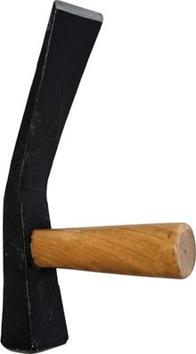 Pflasterhammer, Rheinische Form, Ringverkeilt, mit Holzstiel