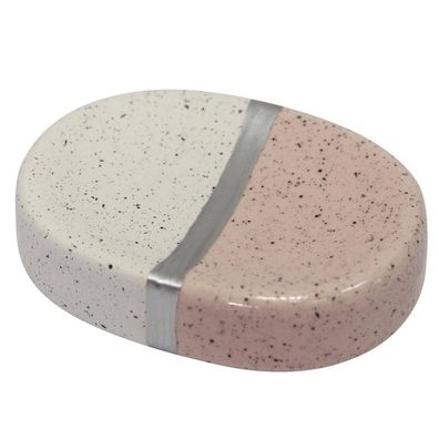 Seifenschale aus Keramik, grau, 11 x 8 cm