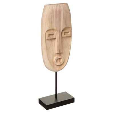 Holzmaske SAFARI, ethnische Deko, H. 46,5 cm, natürliche Holzfarbe