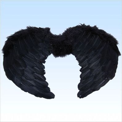 Engelsflügel aus echten Federn Schwarz ca. 42 x 30cm Federflügel Flügel Engel
