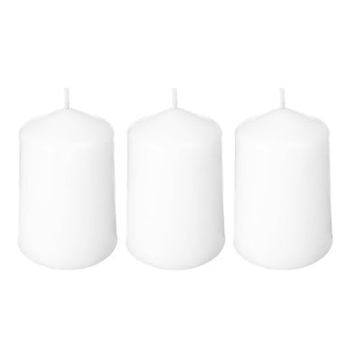 Weiße Kerzen, 3 Stück, Ø 5 x 7,5 cm