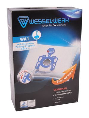 4x Wessel-Werk Premium Staubsaugerbeutel geeignet für SWIRL mit Staubverschluss