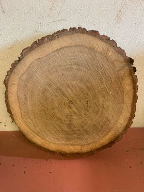 Baumscheibe, Holzscheibe, Tischplatte, Eiche 40/3cm