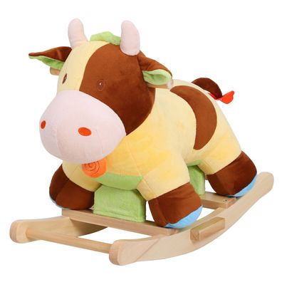 HOMCOM® Kinder Schaukel Spielzeug Baby Schaukeltier Schaukelpferd Schaukel Kuh Cow