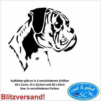 Autoaufkleber Boxer Hund Tattoo deutscher Boxer Dog Sticker Autoaufkleber SC112