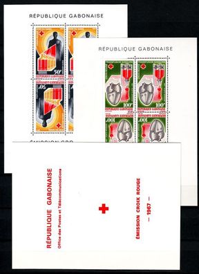 GABUN GABON [1967] MiNr 0279-80 Block 6-7 ( * */ mnh ) Rotes Kreuz