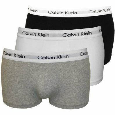 Calvin Klein Herren Boxershorts Unterwäsche Low Rise Trunk Schwarz-Weiß-Grau