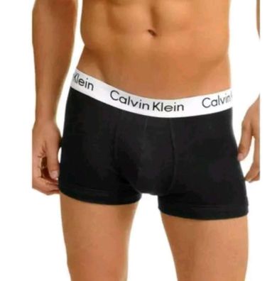 Calvin Klein Herren Boxershorts Unterhose Unterwäsche Trunk Schwarz(Bund weiß)
