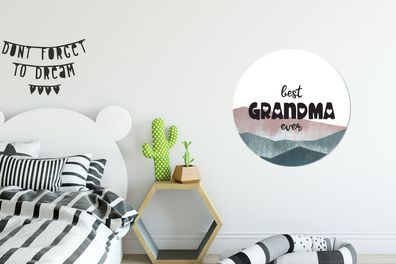 Runde Wandbilder - 60x60 cm - Beste Oma aller Zeiten - Oma - Zitate - Sprichwörter