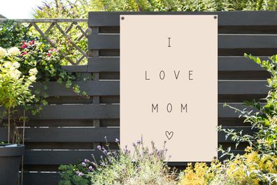 Gartenposter - 80x120 cm - Zitate - Ich liebe Mama - Sprichwörter - Mama
