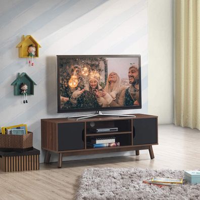 TV-Ständer Fernsehschrank Holz, TV-Schrank für TVs bis zu 50", Fernsehtisch mit Regal