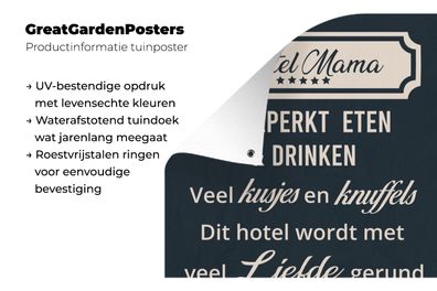Gartenposter - 120x180 cm - Zitate - Hotel mum - Sprichwörter - Mutter