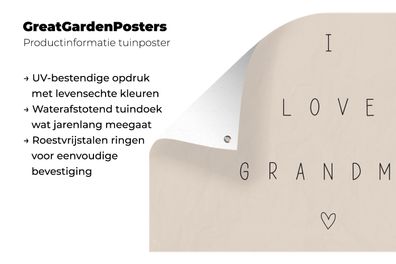 Gartenposter - 180x120 cm - Ich liebe Oma - Zitate - Oma - Sprichwörter
