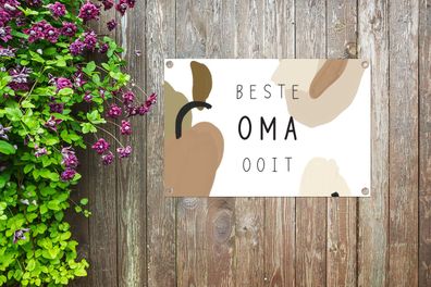 Gartenposter - 90x60 cm - Beste Oma aller Zeiten - Sprichwörter - Oma - Zitate