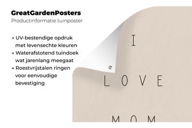 Gartenposter - 120x180 cm - Zitate - Ich liebe Mama - Sprichwörter - Mama