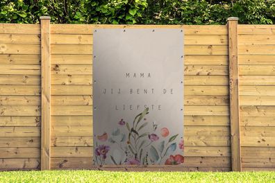 Gartenposter - 120x180 cm - Mama du bist die Süßeste - Zitate - Sprichwörter - Mama