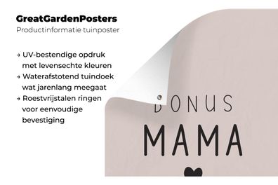 Gartenposter - 120x180 cm - Sprichwörter - Mama - Bonus Mama - Zitate