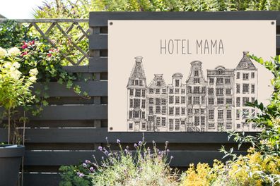 Gartenposter - 120x80 cm - Hotel mum - Sprichwörter - Zitate - Mutter (Gr. 120x80 cm)