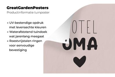 Gartenposter - 60x90 cm - Hotel Oma immer offen - Zitate - Oma - Sprichwörter