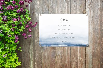 Gartenposter - 60x40 cm - Oma, du hast uns schon - Zitate - Sprichwörter