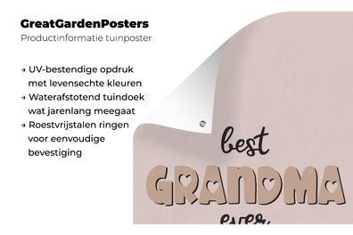 Gartenposter - 120x180 cm - Oma - Zitate - Beste Oma aller Zeiten - Sprichwörter