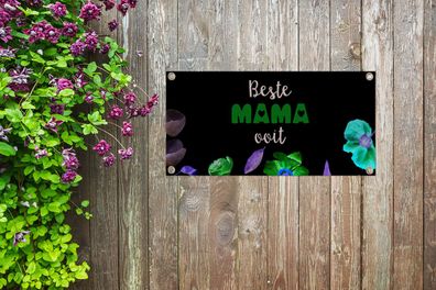Gartenposter - 80x40 cm - Zitate - Beste Mutter aller Zeiten - Sprichwörter - Mutter