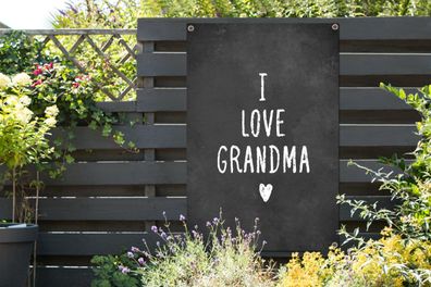 Gartenposter - 80x120 cm - Sprichwörter - Ich liebe Oma - Zitate - Oma