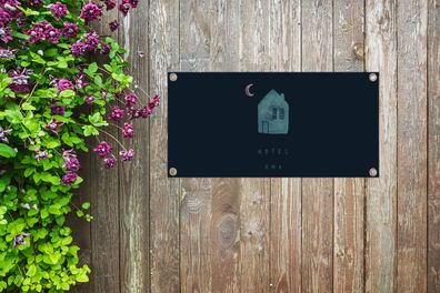 Gartenposter - 60x30 cm - Hotel Oma - Oma - Zitate - Sprichwörter (Gr. 60x30 cm)