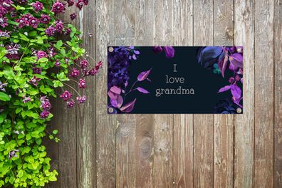 Gartenposter - 60x30 cm - Oma - Sprichwörter - Ich liebe Oma - Zitate (Gr. 60x30 cm)